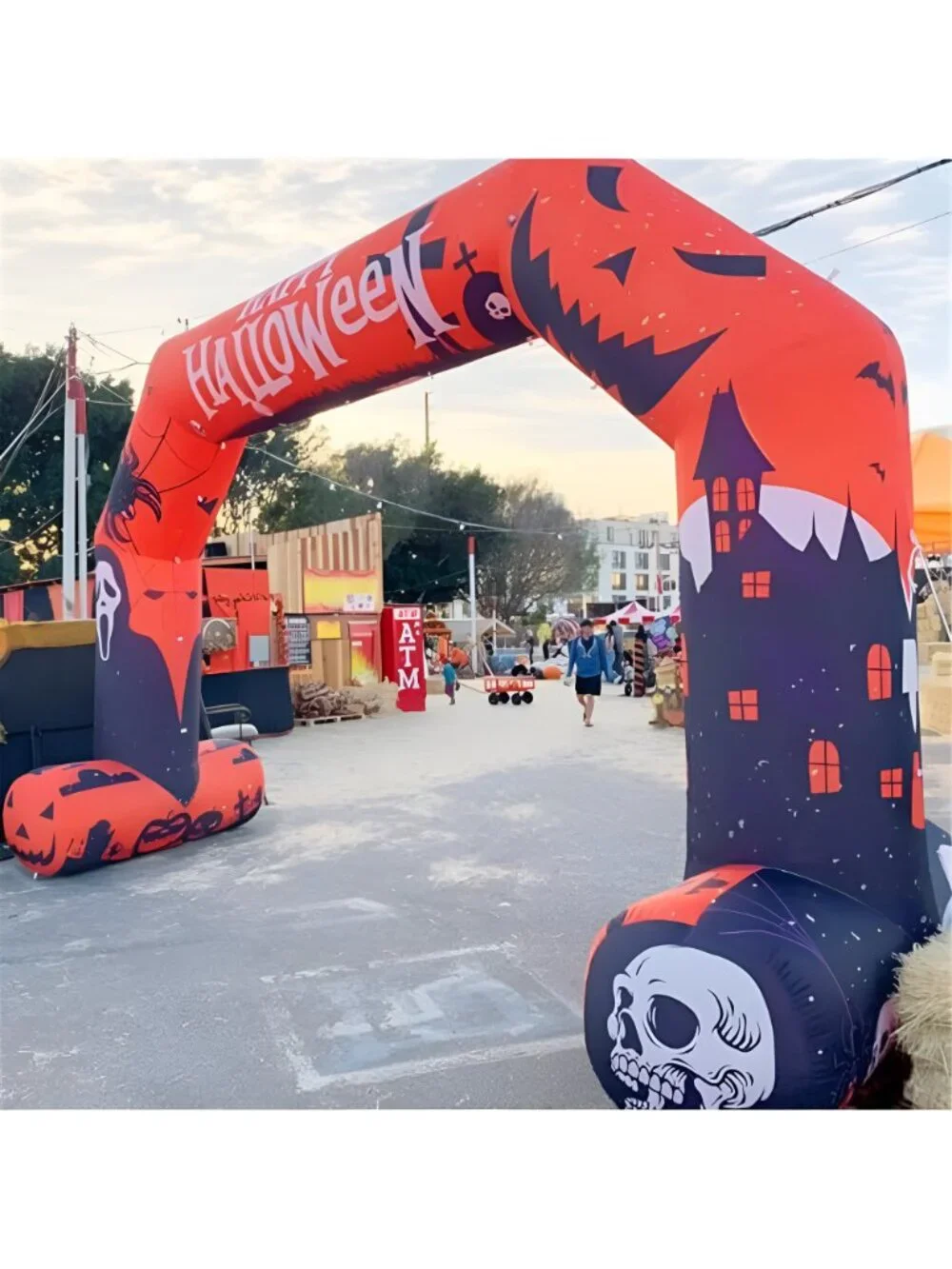20ft Halloween Inflatable Archway with 250W Blower, Hexagon Inflatable Arch for